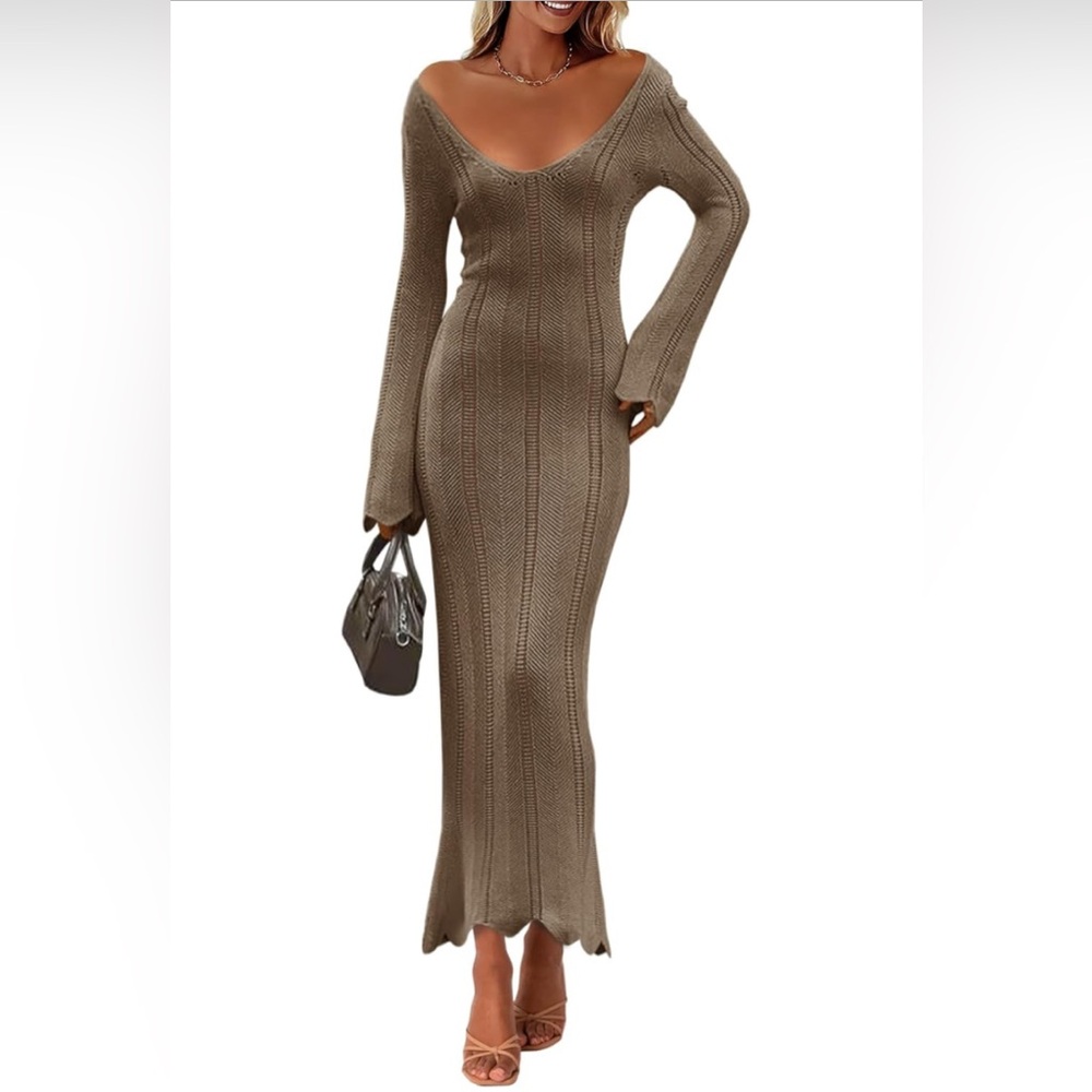 Elegant Crochet Maxi Coverup Dress